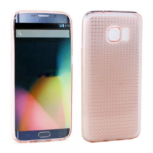 Wholesale Samsung Galaxy S7 Edge Shiny TPU Soft Case (Light Pink)